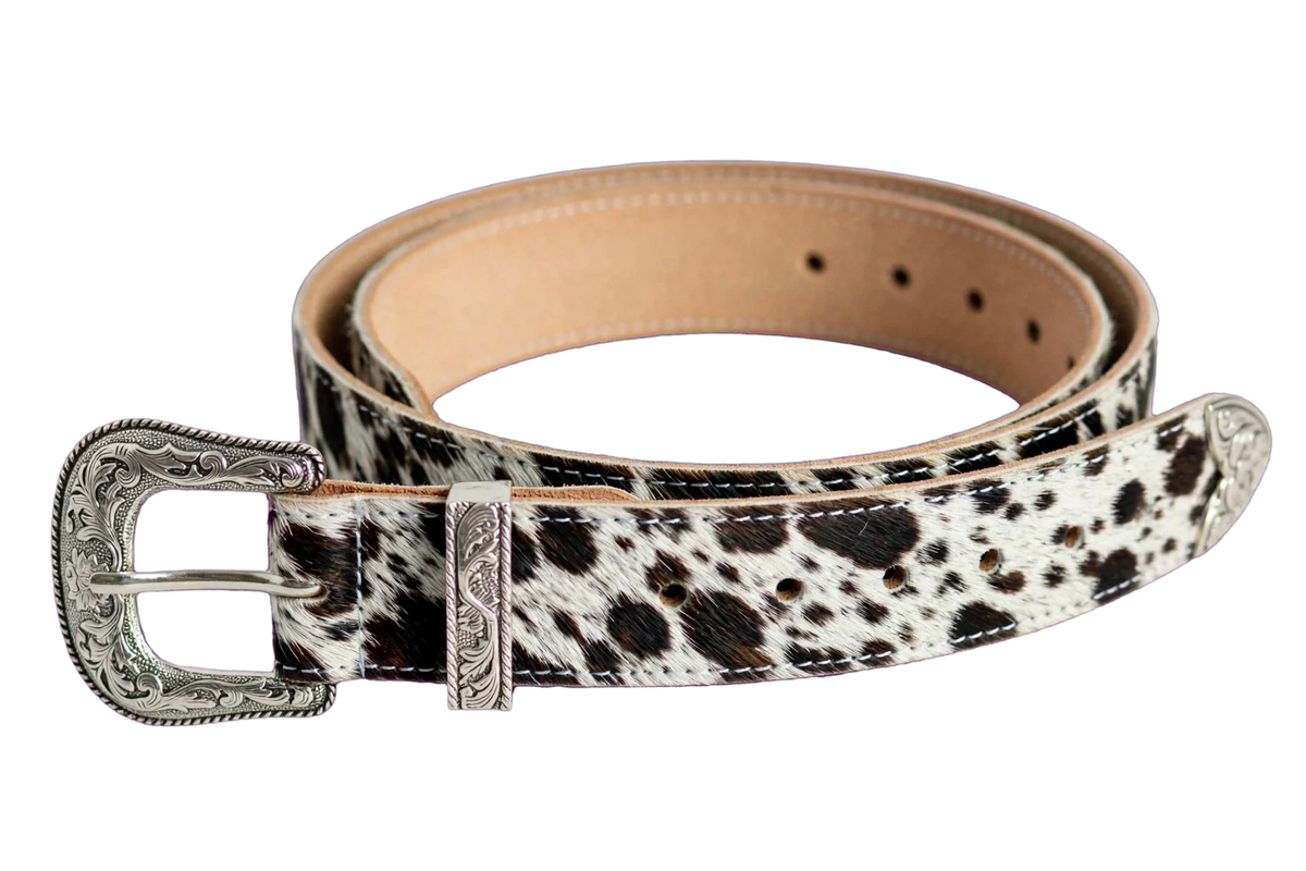 Hair-On Cowhide Belt