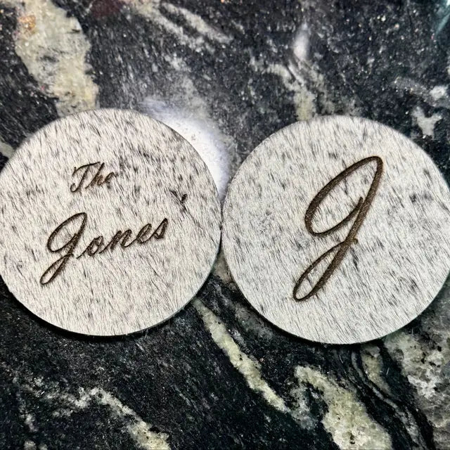 Luxury Leather & Hair-On-Hide Personalized Coasters