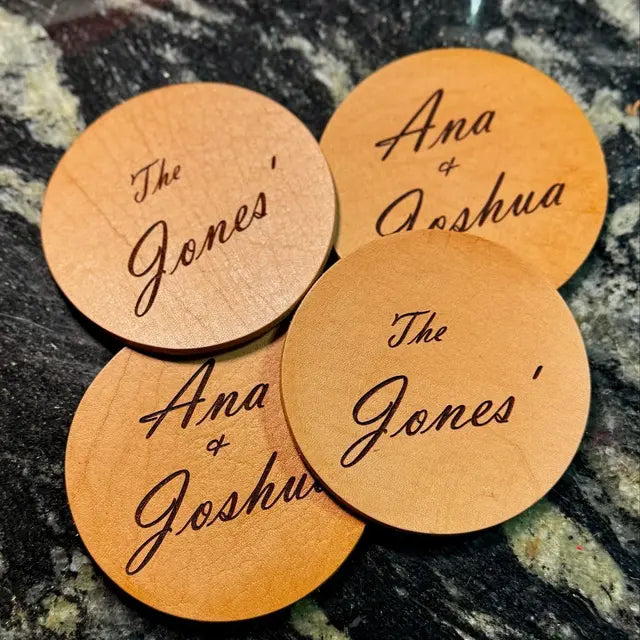 Luxury Leather & Hair-On-Hide Personalized Coasters