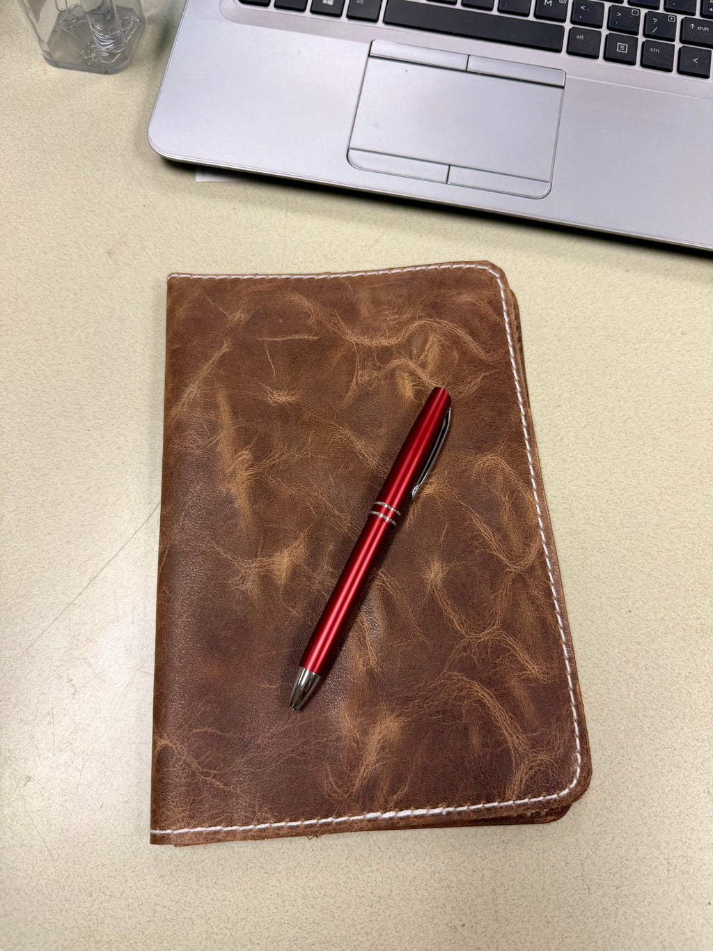 Leather mini legal pad portfolio.
