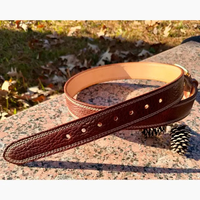 American Shrunken Bison  Leather Belt