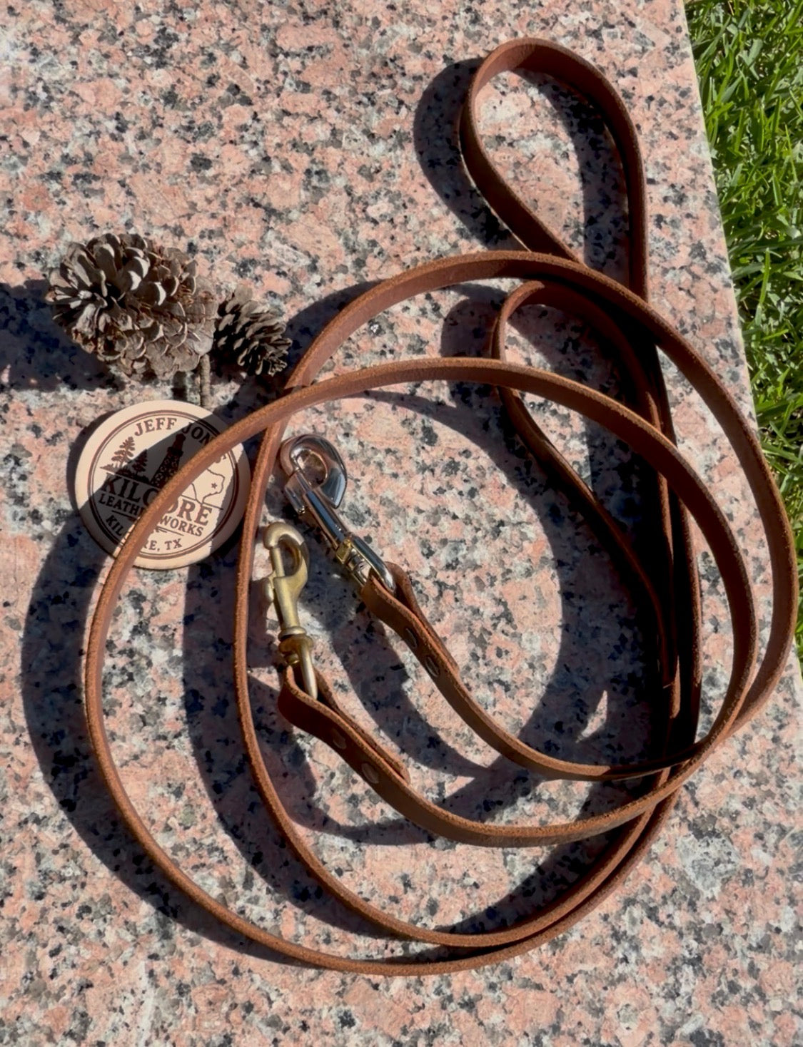 Water Buffalo leather Dog Leash