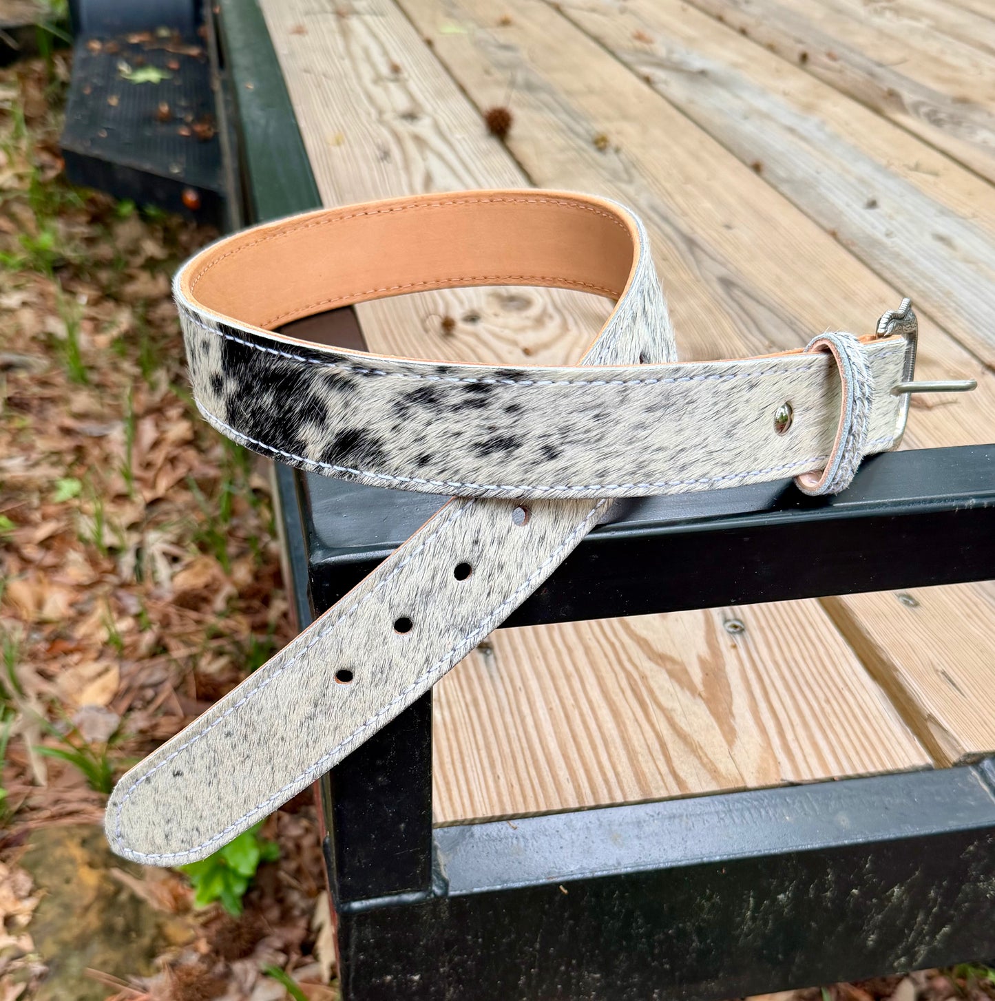 Hair-On Cowhide Belt