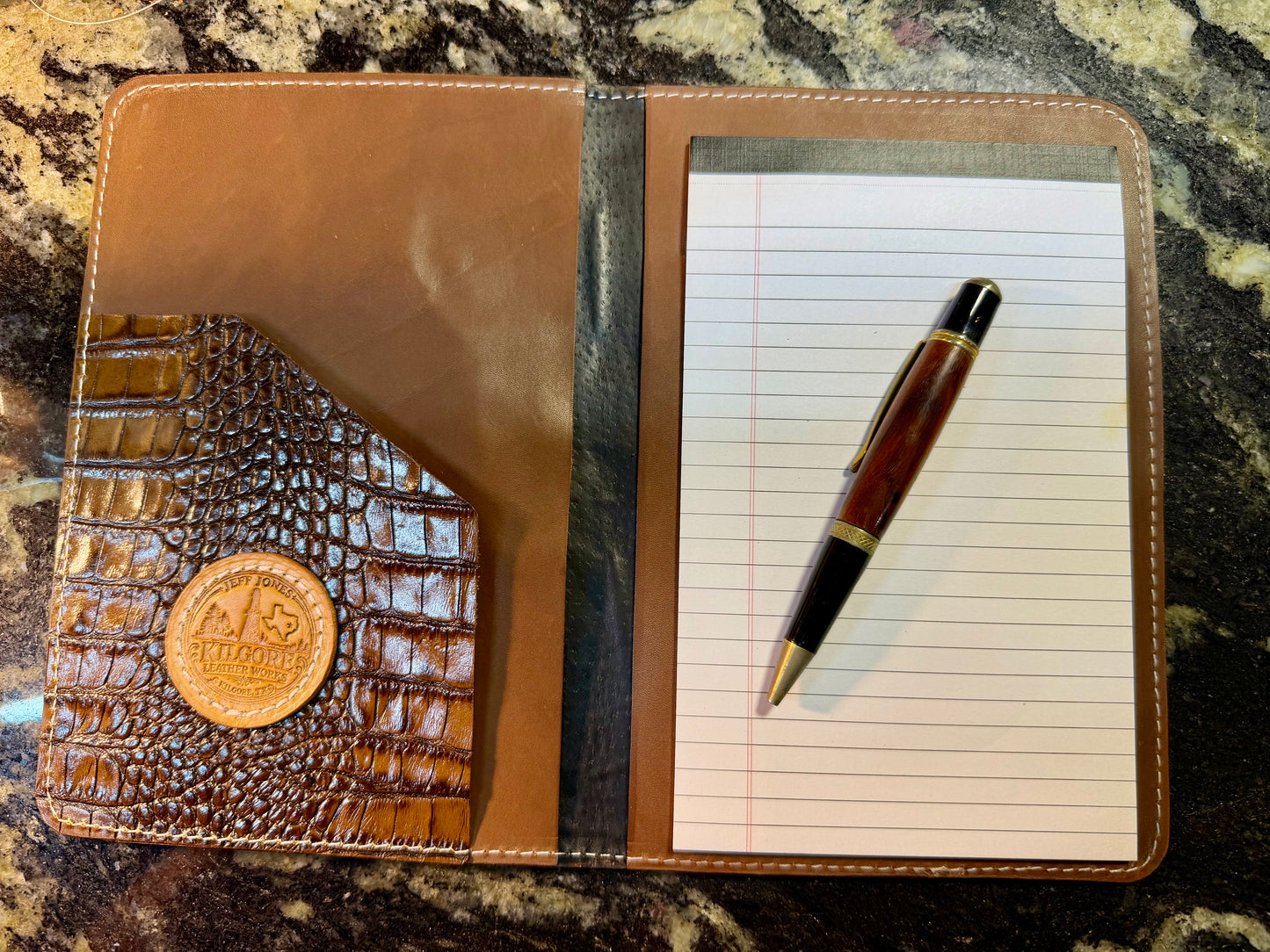 Leather mini legal pad portfolio.