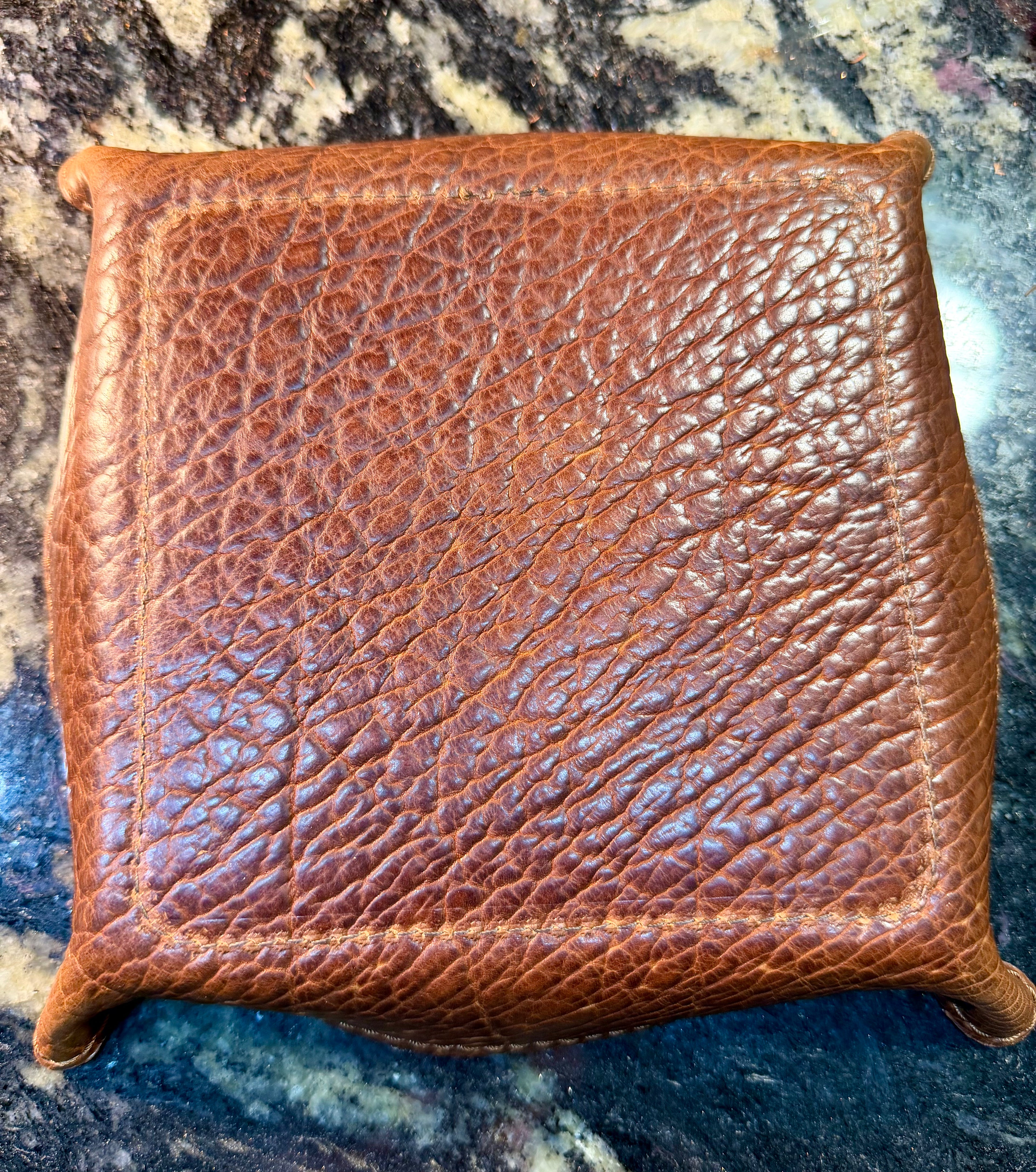 Hand Made American Bison Leather Valet Tray