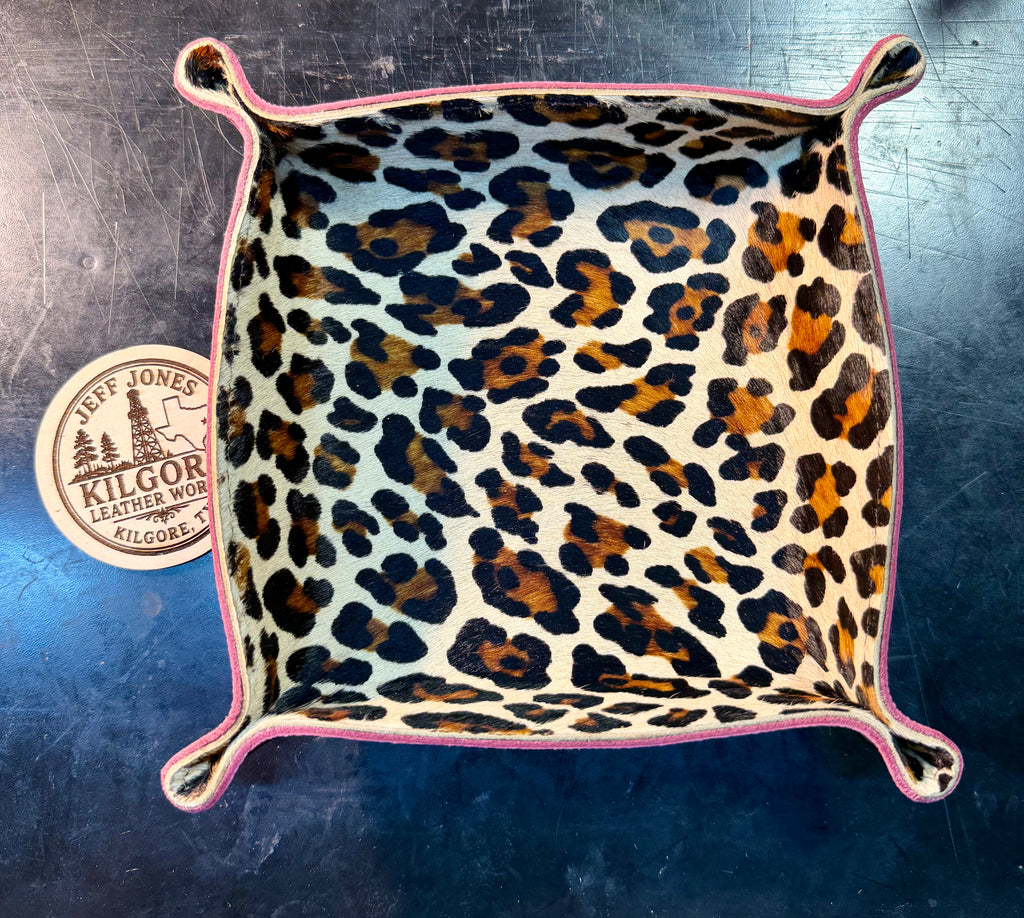 Hand Made American Bison Leather Valet Tray