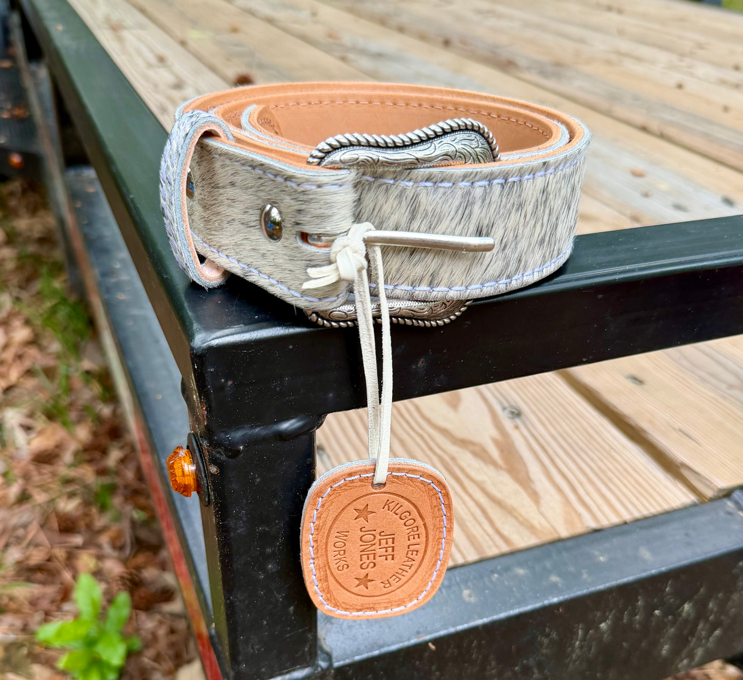 Hair-On Cowhide Belt