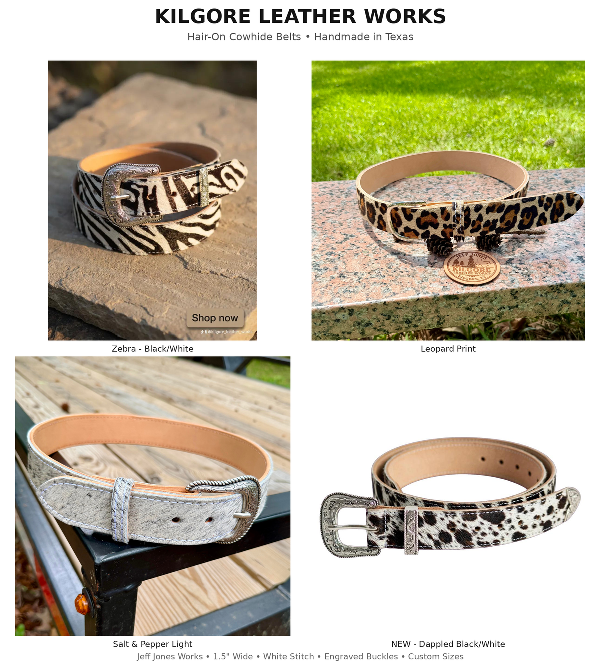 Hair-On Cowhide Belt