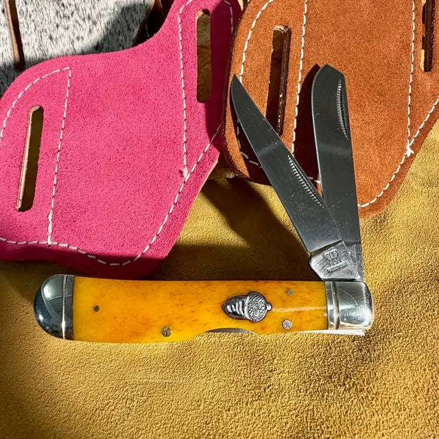 Rough Ryder Trapper Lockback, Tobacco Smooth Bone Handle