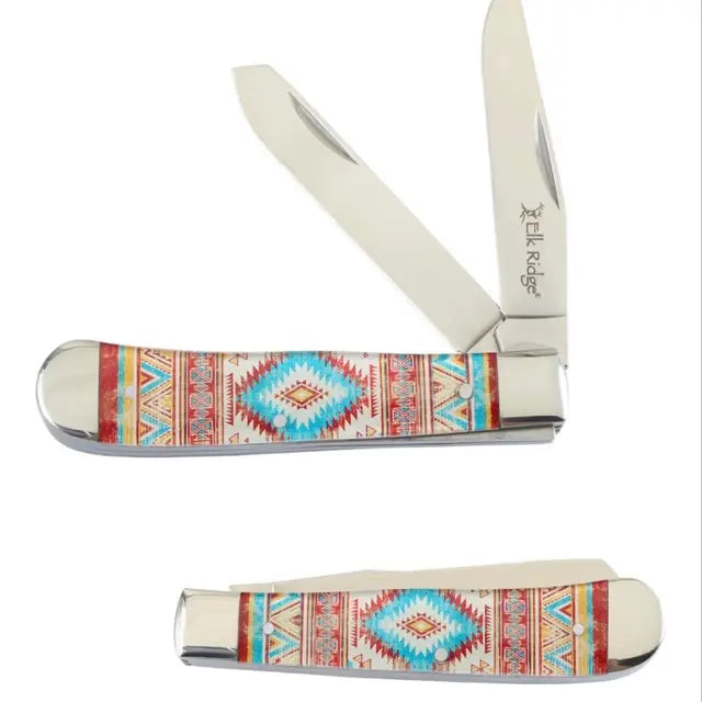 Elk Ridge Southwestern Pattern 4" trapper Pocket Knife