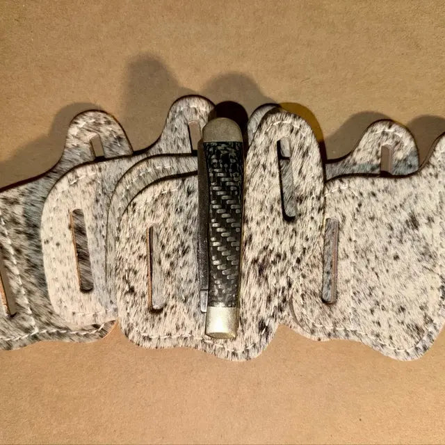 Salt and Pepper Cowhide Pancake Sheath - Premium Leather