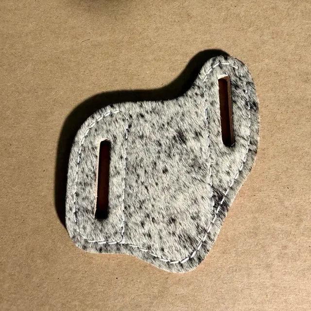 Salt and Pepper Cowhide Pancake Sheath - Premium Leather