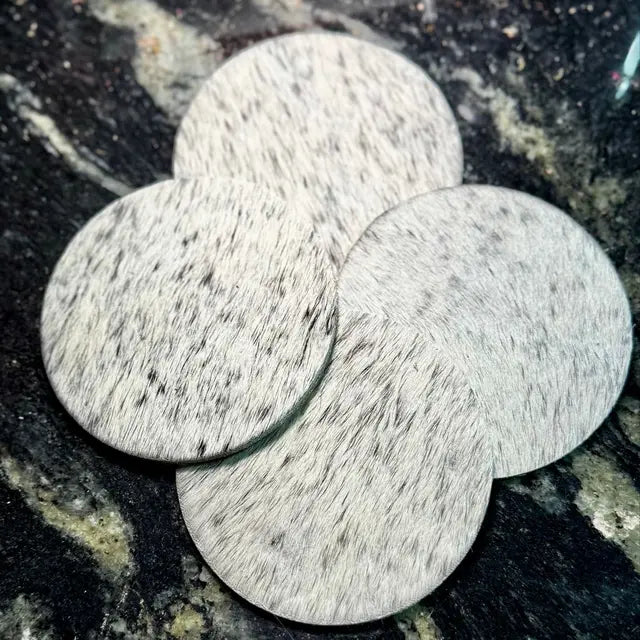 Luxury Leather & Hair-On-Hide Personalized Coasters