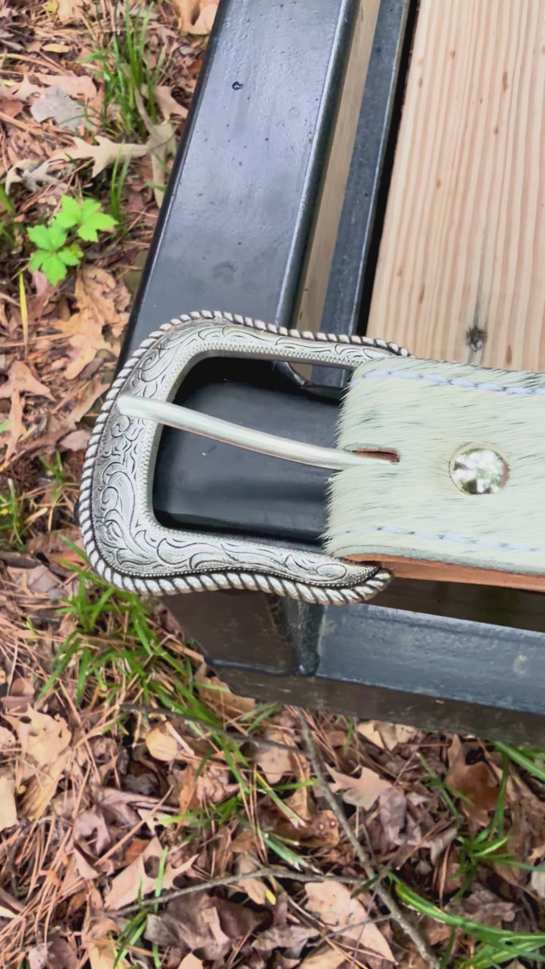 Hair-On Cowhide Belt