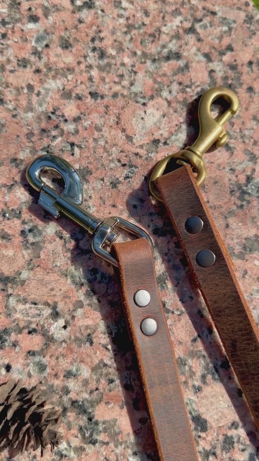 Water Buffalo leather Dog Leash