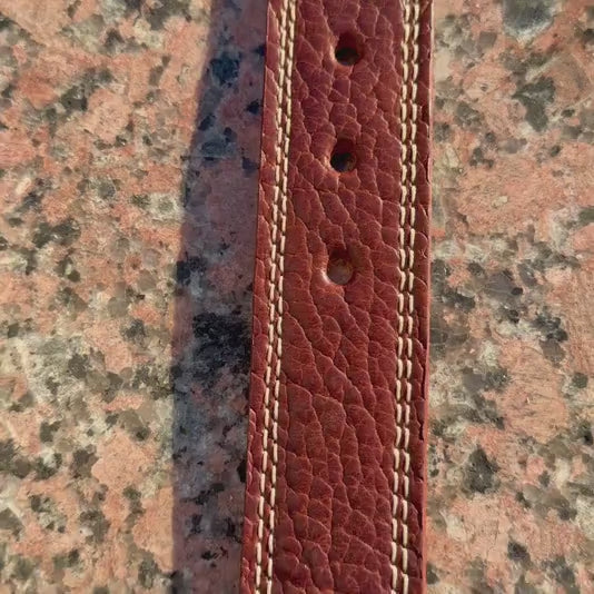 American Shrunken Bison  Leather Belt
