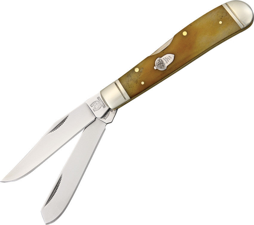 Rough Ryder Trapper Lockback, Tobacco Smooth Bone Handle